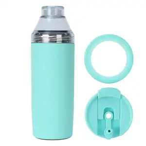 4 in1Insulated Bottle Shaker With Custom Color Logo Shaker Bottle With Logo Cocktail 20 oz Martini Shaker Home Bar Kitchen