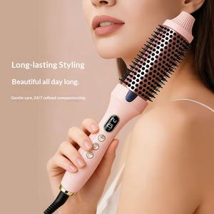 Peigne Fluffy à Double <span class=keywords><strong>Action</strong></span> Lisseur et <span class=keywords><strong>Fer</strong></span> à Boucler avec Frange Intérieure Nouveau Manche en Plastique pour un Usage Domestique - Product Image 4