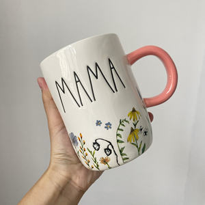 Tazas de Cerámica de Gran Capacidad con Letras, Estilo Pastoral, Taza de Mamá, Regalo - Product Image 1