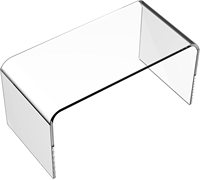 Table basse en acrylique transparente en forme de U, design moderne, résistante à l'eau, pré-assemblée, écologique, pour salon