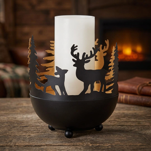 Lanterne décorative en fer de haute qualité, finition blanc poudré, faite à la main, durable, portable, écologique, pour Noël, décoration intérieure festive - Product Image 2