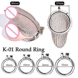 BDSM Keuschheitsgürtel für Männer aus Edelstahl, Treue-Bondage-Spielzeug, Großer Metall-Peniskäfig für Schwule mit Schloss - Product Image 4