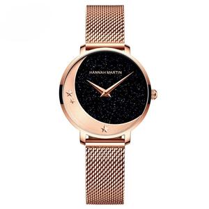 Reloj de Cuarzo para Mujer con Diseño de Galaxia, Luna y Estrellas, Resistente al Agua, Correa de Malla de Acero Inoxidable Ajustable, Venta al Por Mayor - Product Image 2
