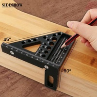 Règle de charpentier multi-angles en alliage d'aluminium, équerre de traçage haute précision 45/90 degrés, ensemble combiné pour le travail du bois