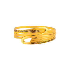 Bracelet manchette tendance en acier inoxydable 316L plaqué or PVD, durable, résistant, design moderne - Product Image 2