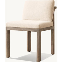 Chaises de salle à manger d'extérieur en teck massif, design sans accoudoirs, courbes douces, mobilier de luxe moderne pour jardin
