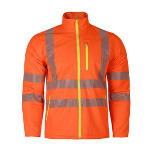 Fornitura di fabbrica alta qualità HI VIS Zip Base traspirante <span class=keywords><strong>antivento</strong></span> e idrorepellente Top Softshell giacca - Product Image 2