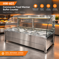 Promotion : Bain-marie électrique professionnel pour restaurant et restauration rapide, avec vitrine chauffante et bac GN