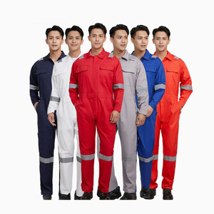 AI-MICH Combinaison de travail réfléchissante en polyester pour hommes, personnalisable, rouge, vente en gros, vêtements de travail pour hommes - Product Image 1