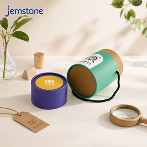 Cilindro de Cartón Reciclable Impreso Personalizado, Cilindro de Cartón para Manualidades, Estampado en Caliente, Embalaje para Rompecabezas, Tubo de Papel, Caja de Regalo con Asa - Product Image 3