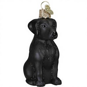 Adorno Navideño de Cristal Soplado con Forma de Perro <span class=keywords><strong>Labrador</strong></span> Negro, Estilo Clásico, 3.75 x 1.5 - Product Image 1