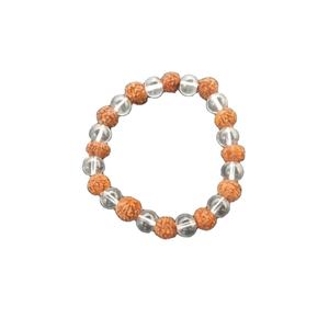 8mm Rudraksha <b>Beaded</b> Mala Clear Quartz <b>Bracelet</b> Unisex Mala Jewelry for <b>Men</b> handmade bulk product - Product Image 1