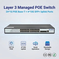 S5710-24TP4X Switch PoE+ Gigabit de 24 Puertos con 4 Uplinks SFP+ de 10G, Switch PoE+ Administrado para Cámaras IP, Puntos de Acceso Inalámbricos y Redes de Oficina