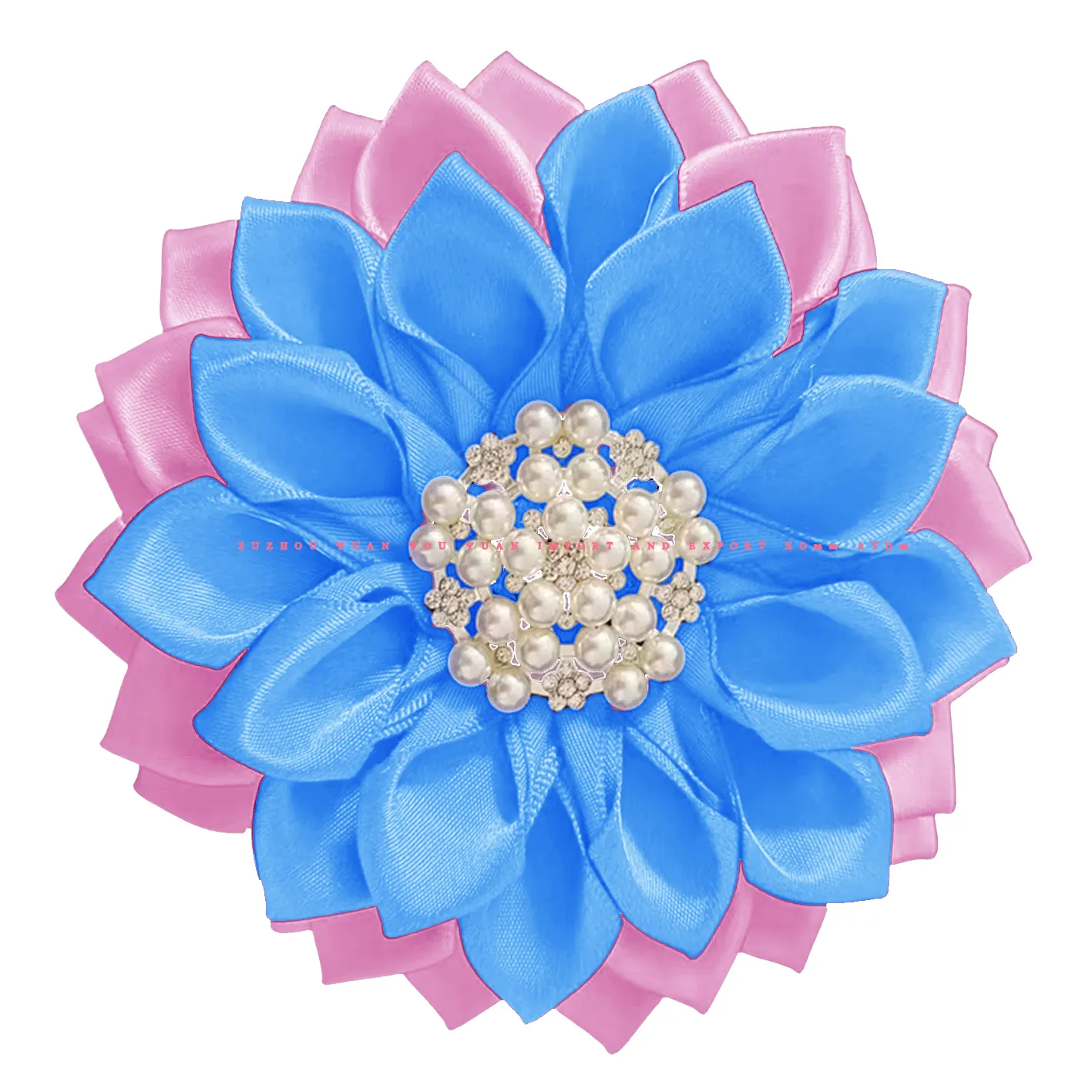 40 पंखुड़ियों के शीर्ष आपूर्तिकर्ता गुलाबी और हल्का नीला गामा फी डेल्टा सोररिटी ग्रीक अक्षर फूल ब्रोच पदोन्नति उपहार