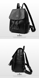 Solid Ladies <b>Backpack</b> Wheat Tassel Travel <b>Large</b> <b>Backpack</b> PU <b>Leather</b> Handbag Schoolbag for Girls Bag Female Shoulder Back Sac - Product Image 4