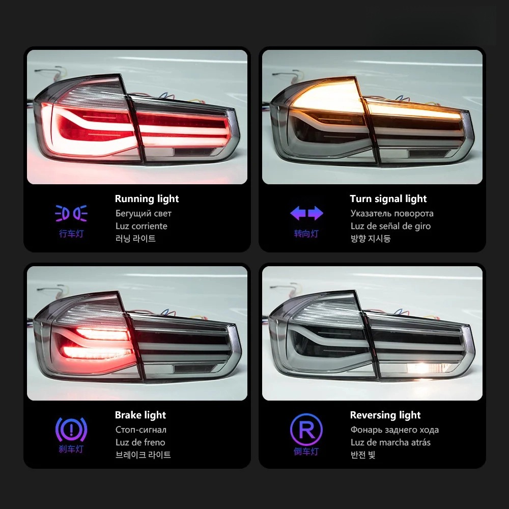 bmw f30 tail lights clear