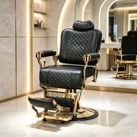 Fauteuil de coiffure moderne de luxe esthétique avec système hydraulique inclinable, rotation à 360 degrés, hauteur réglable, structure métallique