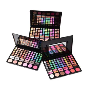 Paleta de sombra pigmentada para os olhos, conjunto feminino de caixa profissional personalizada, com 78 cores