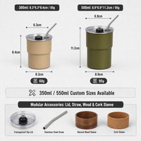Tasse en acier inoxydable 304 personnalisable avec logo, 300 ml, 500 ml, pour vin, bière, fournitures de bar, camping en plein air, cadeaux de mariage