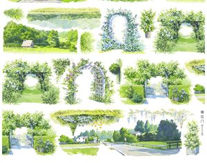 1 rollo <span class=keywords><strong>de</strong></span> cinta <span class=keywords><strong>de</strong></span> cuaderno <span class=keywords><strong>de</strong></span> diseño <span class=keywords><strong>de</strong></span> paisaje, casas <span class=keywords><strong>de</strong></span> paisaje, árboles, nubes, palabras, edificios, montañas y ríos - Product Image 6