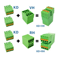 Bloc de bornes mâle-femelle pour PCB, double rangée, droit/à angle droit, avec connecteur à ressort, en PA66 vert 3,81 mm, directement de l'usine et à prix bas