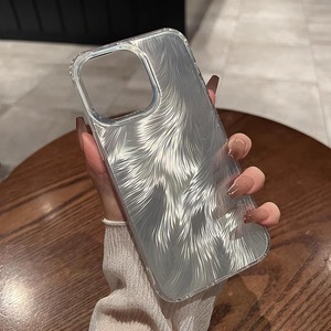 Coque de téléphone antichoc intégrale à paillettes estampillées à chaud motif queue de renard, à grands trous, compatible avec iPhone 16 Pro Max - Product Image 6