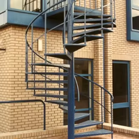 Escaliers d'évacuation en acier pour l'extérieur, conformes à la norme AS 1657, pour bâtiments commerciaux et usines