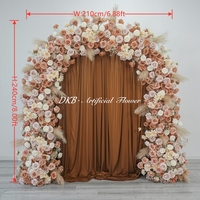 ARCH034 Latar Belakang Lengkungan Bunga Tema Bohemian Cokelat 8ft Lengkungan Bunga Buatan Bentuk U untuk Perlengkapan Dekorasi Upacara Pernikahan