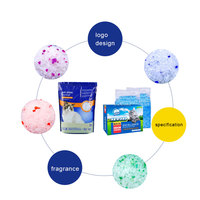 Vente en gros d'accessoires pour animaux de compagnie Litière pour chat en gel de silice Litière pour chat en cristal avec boîte en papier