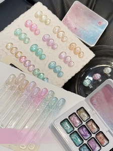 Ensemble de vernis à ongles en gel Edelweiss 9 couleurs 2,5 g et ensemble de vernis à ongles en gel pailleté, adapté pour le salon et la création d'art d'ongles DIY à domicile. - Product Image 2