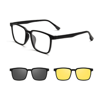 2025 nouvelle mode haute qualité grand cadre carré personnalisé unisexe Double couleurs lentille lunettes de soleil 3 en 1 cadre de lunettes magnétiques