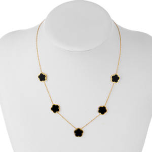 สร้อยคอใบหญ้าห้าแฉกประดับมุกเปลือกหอยเคลือบทอง PVD18k คุณภาพสูง ขายส่งและขายปลีกจากโรงงาน - Product Image 4