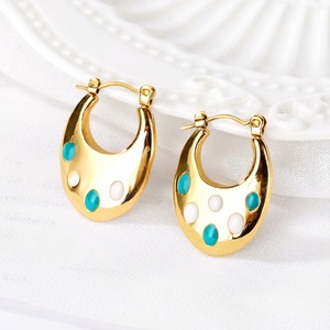 Nouvelle Tendance : Boucles d'Oreilles Créoles en Zircon Plaqué Or PVD de Haute Qualité, Exquises, Élégantes et Magnifiques, à Motifs Géométriques, pour Usage Quotidien - Product Image 1