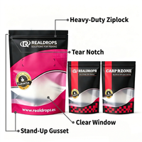 Sachet Doypack mat à fermeture zip haute barrière en plastique, 1kg 5kg, pour emballage d'appâts de pêche à la carpe, impression numérique, faible MOQ