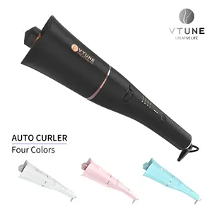 Vtune automatic easy hairstyle convenient factory price pink 25mm barrel adjustable temperature hair curler