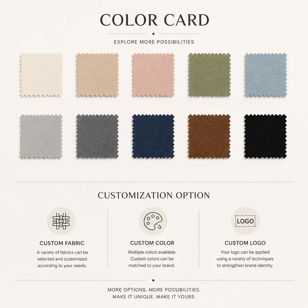 Contact Us to Custom Color&Size&Fabric