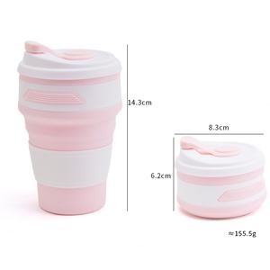 Gobelet à café pliable personnalisé de 350 ml pour le voyage et le camping, avec paille en silicone réutilisable pour boire directement - Product Image 6