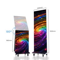 Panneau publicitaire LED pliable P1.86 P2.5 avec contrôle WiFi pour usage intérieur, base roulante et bannière fine
