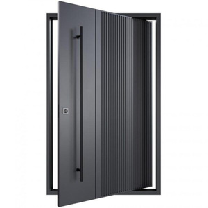 Porte d'entrée principale de style américain <span class=keywords><strong>moderne</strong></span> OUNA, en métal, en aluminium, pivotante, pour <span class=keywords><strong>maison</strong></span>, villa - Product Image 1