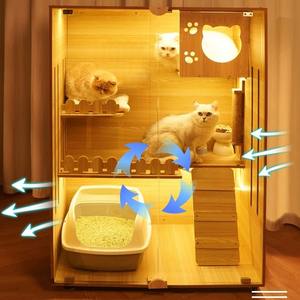 Personnalisable Extra Large Intérieur/Extérieur Cage pour Chat Espace Libre Nid pour Chat Unique Intérieur/Extérieur Chat Vitrine Design Extérieur Chat Villa - Product Image 2