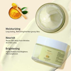 Crème pour le visage de <span class=keywords><strong>soin</strong></span> de la peau biologique à étiquette privée, hydratante, nourrissante, anti-âge, éclaircissante, crème faciale au curcuma pour femmes - Product Image 3