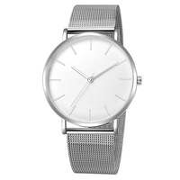 Montre pour homme, montre à quartz, bracelet en maille, boîtier en alliage, simple et élégante, grand cadran, vente en gros