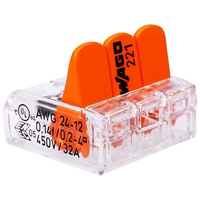 Connecteur rapide d'installation électrique à 3 voies Wagos 1 entrée 1 sortie 413-221 avec levier de commande, original pour éclairage LED