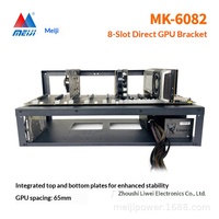 Plateforme Barebone à 8 emplacements pour GPU pleine longueur, Châssis de serveur ouvert silencieux en acier laminé à froid noir, Directement de l'usine
