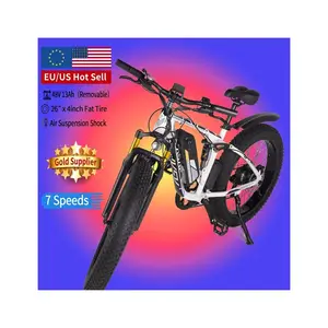 US Warehouse Stock 750W Adulto E-bike Equipado 26 Polegada Pneu Gordo Montando Rápido Elétrico Mountain Bike