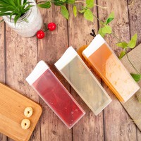 Vente en gros de gobelets en plastique PET carrés de 500 ml pour boissons, avec couvercle plat ou biseauté
