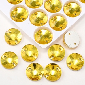 OLeeya Perles Rondes Rouges à Coudre, Bijoux en Strass, 8mm à 18mm, Strass en Verre Rivoli Flatback Light Siam à Coudre en Gros pour Vêtements - Product Image 4