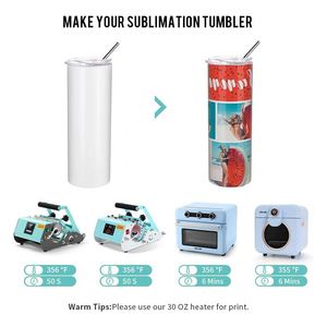 USA Warehouse Double Wall Stainless Steel 20oz Skinny Straight Sublimation Blank Tumbler Lid <b>Straw</b> Eco-Friendly 6-12 Hours - Product Image 4