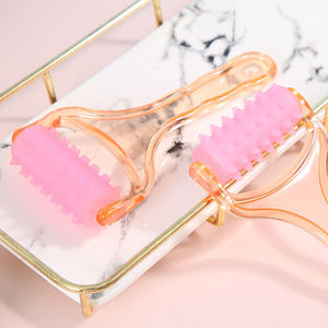 Masajeador de rodillos portátil de plástico rosa en forma de Y para masaje de piernas, brazos, cuello, espalda, cintura y pies. - Product Image 3