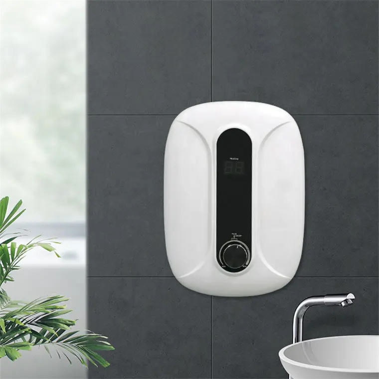 Pemanas air listrik portabel Modern populer, pemanas air kamar mandi elektrik pasang di dinding